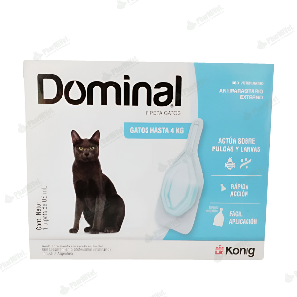 PIPETA DOMINAL SPOT-ON GATOS -0.5 ML 0 - 4 KG