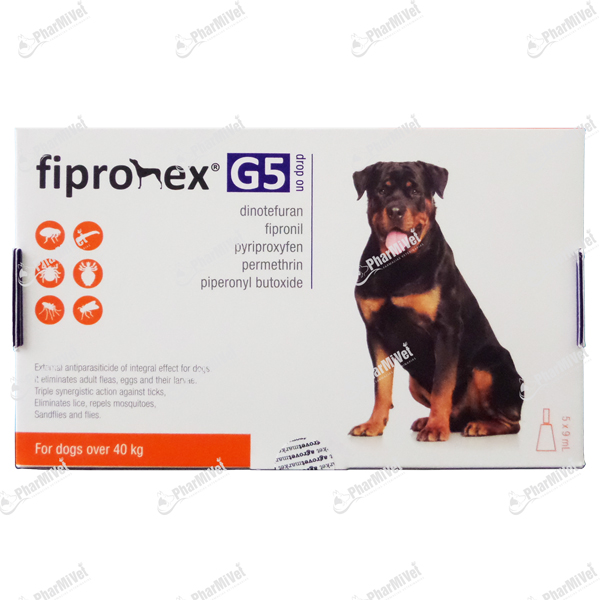 PIPETA FIPRONEX G5 X 9 ML DE 40 A MAS KG.POR UND