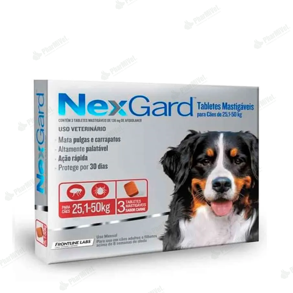 NEX GARD 136 MG DE 25-50 KG X 3 TAB