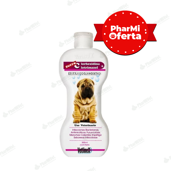 SHAMPOO CLORHEXIDINA + CLOTRIMAZOL VETLINEX X 300 ML