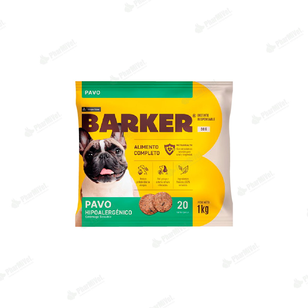 BARKER HAMBURGUESA PAVO (1KG) X 20 UND