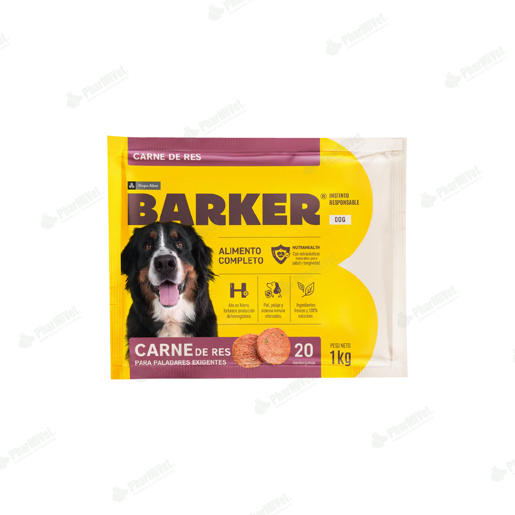 BARKER HAMBURGUESA CARNE DE RES (1 KG) X 20 UND