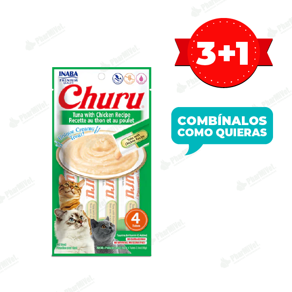 CHURU TUNA WITH CHIKEN RECIPE X 4 TUBOS (602)