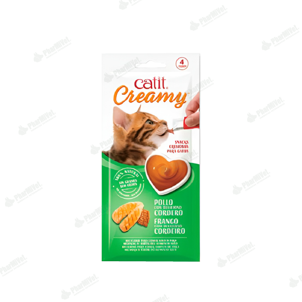 CAT IT CREAMY POLLO CON CORDERO 4 X 10 GR