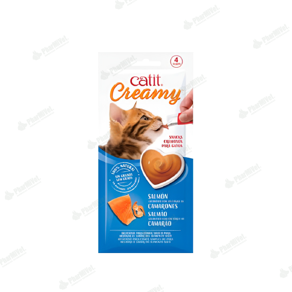 CAT IT CREAMY SALMON CON CAMARONES  4 X 10 GR