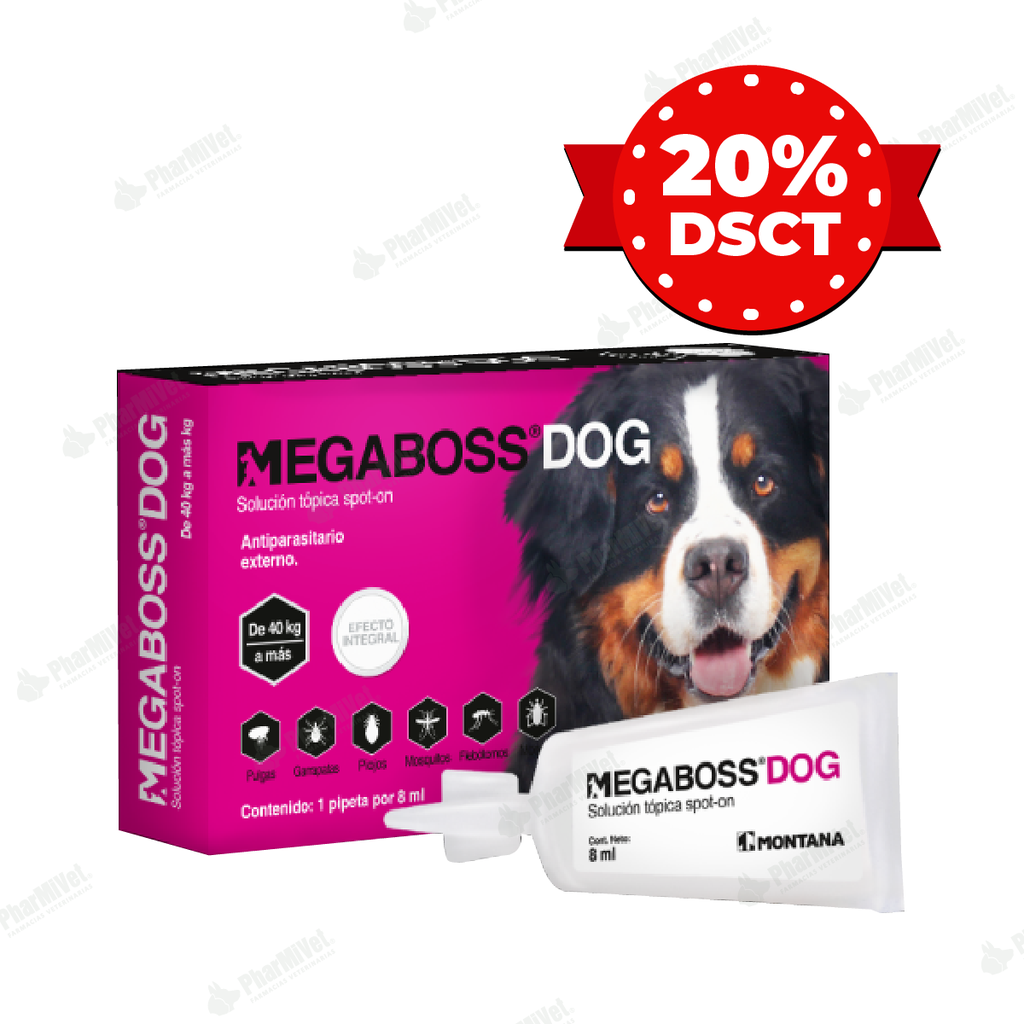 PIPETA MEGABOSS DOG SPOT ON 8 ML (MAS DE 40 KG)