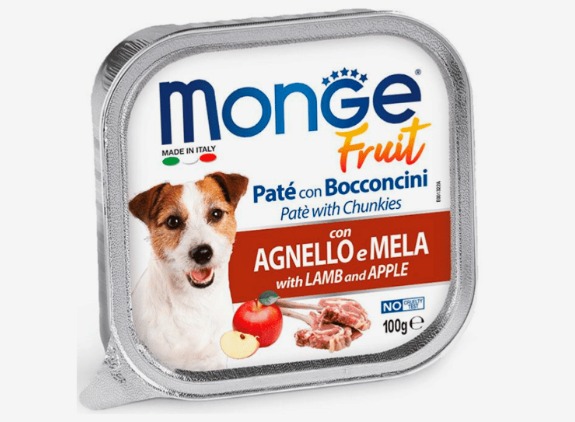 MONGE CANINE FRUIT CORDERO Y MANZANA X 100 GR