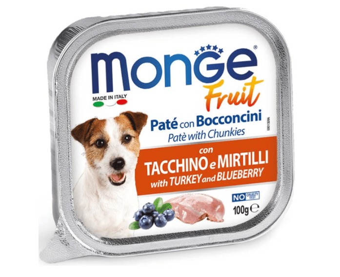 MONGE CANINE FRUIT PAVO Y ARANDANOS X 100 GR