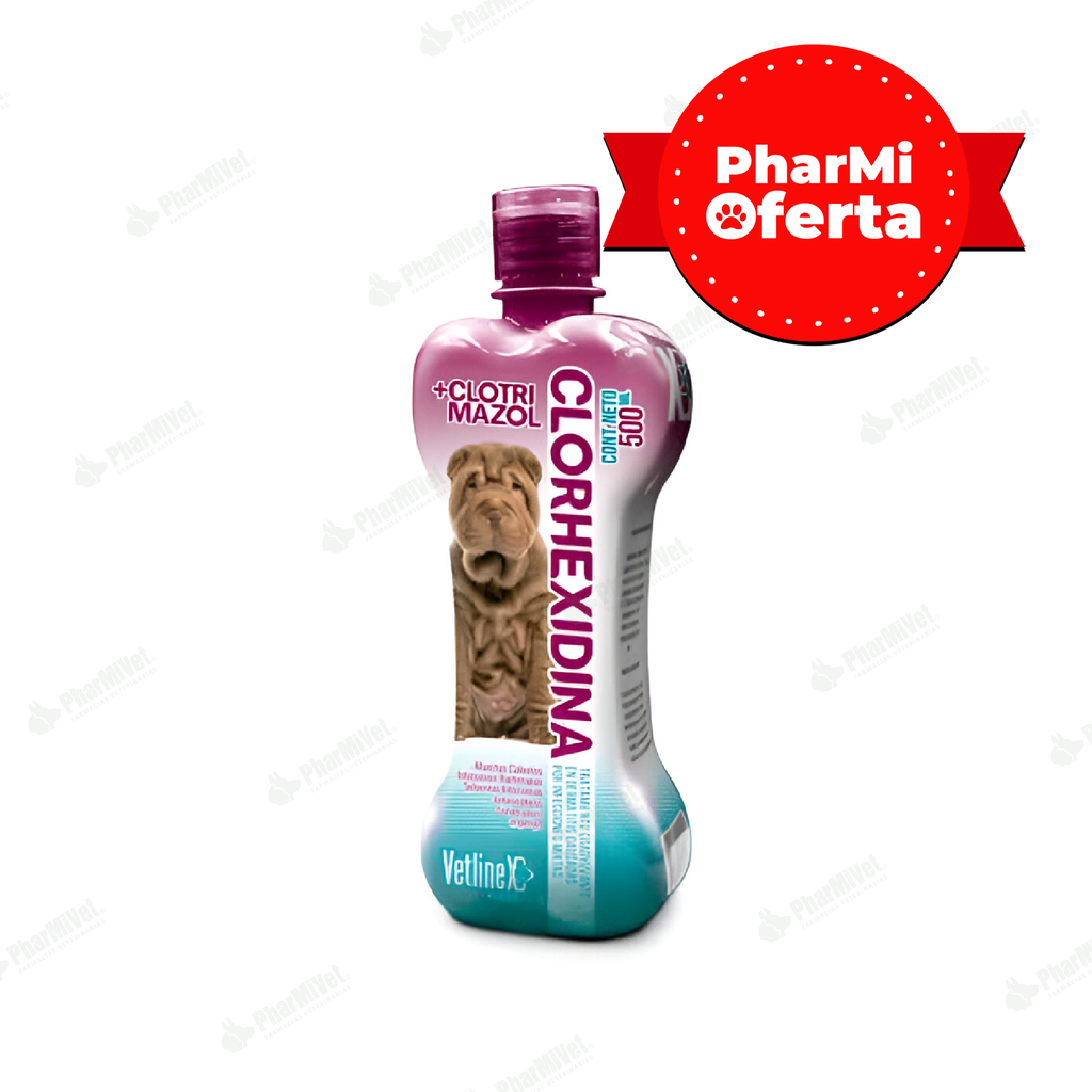 SHAMPOO CLORHEXIDINA + CLOTRIMAZOL VETLINEX X 500 ML