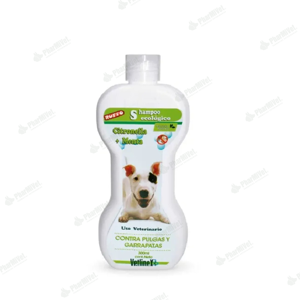 SHAMPOO CITRONELLA + MENTA VETLINEX X 300 ML