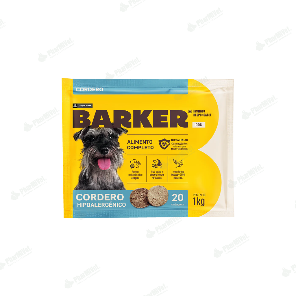 BARKER HAMBURGUESA CORDERO (1 KG) X 20 UND