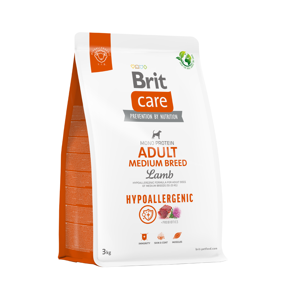 BRIT CARE ADULT MEDIUM BREED LAMB HYPOALLERGENIC X 12 KG