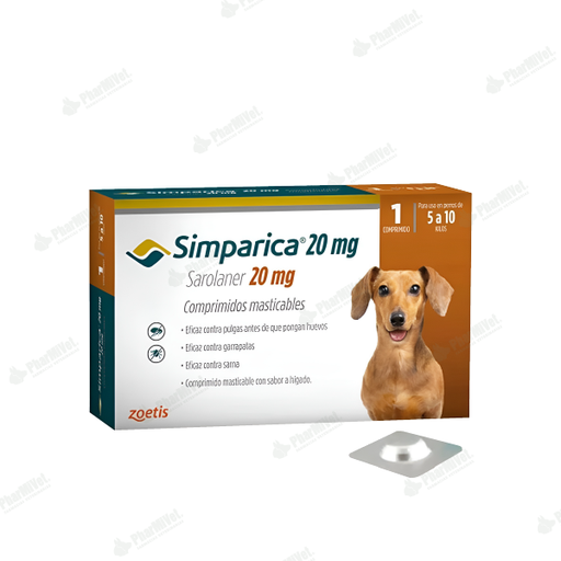 [81109030101] SIMPARICA 20 MG DE 5 - 10 KG X UNIDAD