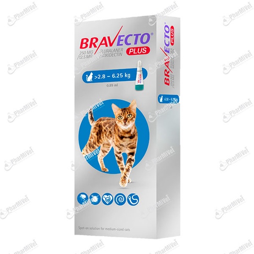 [8060903008] BRAVECTO PLUS CAT 250 MG (2.8 - 6.25 KG)