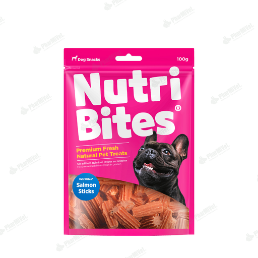 [8030304009] NUTRIBITES SALMON STICKS X 100 GR